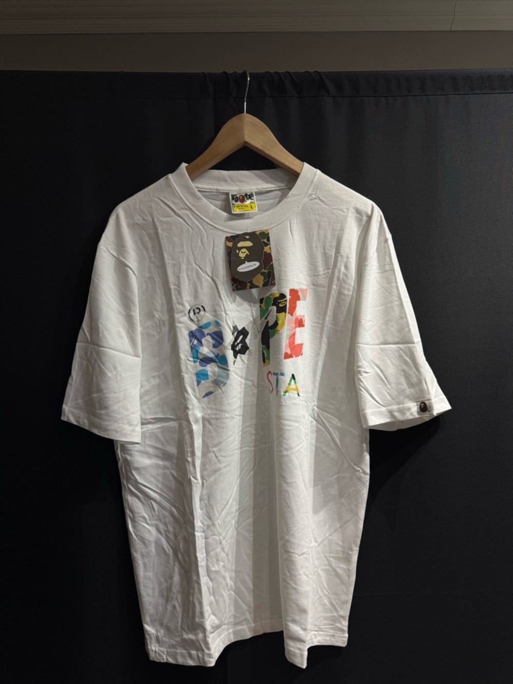 Bape White Multicolor BAPE STA Graphic Short-Sleeve Tee